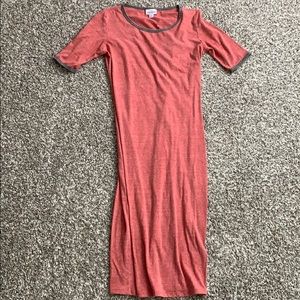 XS lulaRoe heathers pink & grey mid length dress